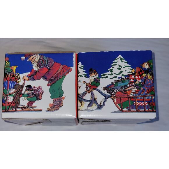 Vtg Christmas Cups (2) Potpourri Designs Santa Mug-An Arctic Cmas 1994 CoffeeCup - Picture 7 of 12